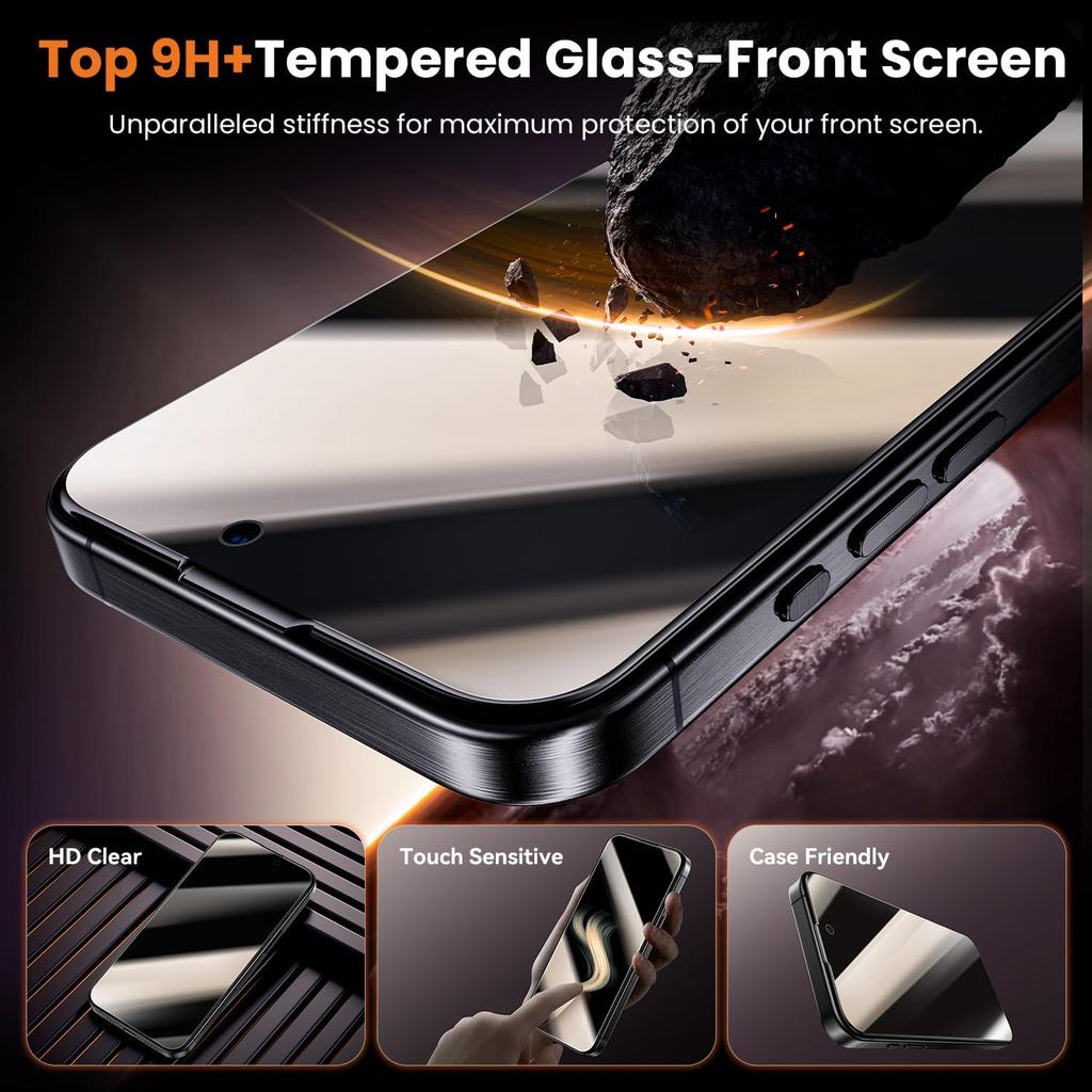 For iPhone 16 Plus Anti-Spy Screen Protector Temered Glass Film with Dust-Proof Net