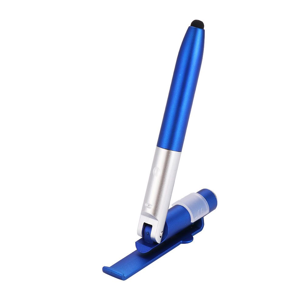 LED Light Electronics Foldable Ballpoint Pen Touch Screen Pen Capacitive Pen Mobile Phone Stand