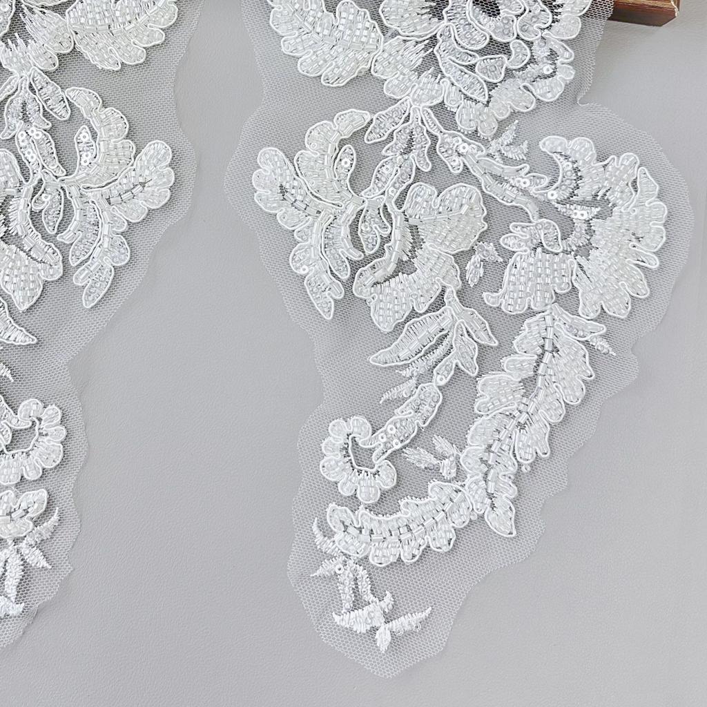 Lace Pair Wedding Headgear Evening Dress Car Bone Embroidery Handmade Diy Jewelry Clothing Accessories Lace Cloth Sticker