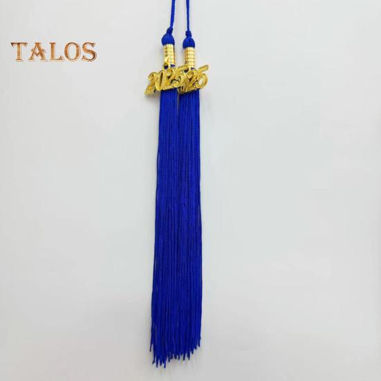 Кисточка для выпускного с подвеской в виде даты 2025 года, однотонная, длина 40 см, кисточка для шляпы для выпускного сезона бакалавриата
