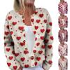 Ladies' Fashionable Long Sleeved Valentine's Day Printed Jacket Cardigan