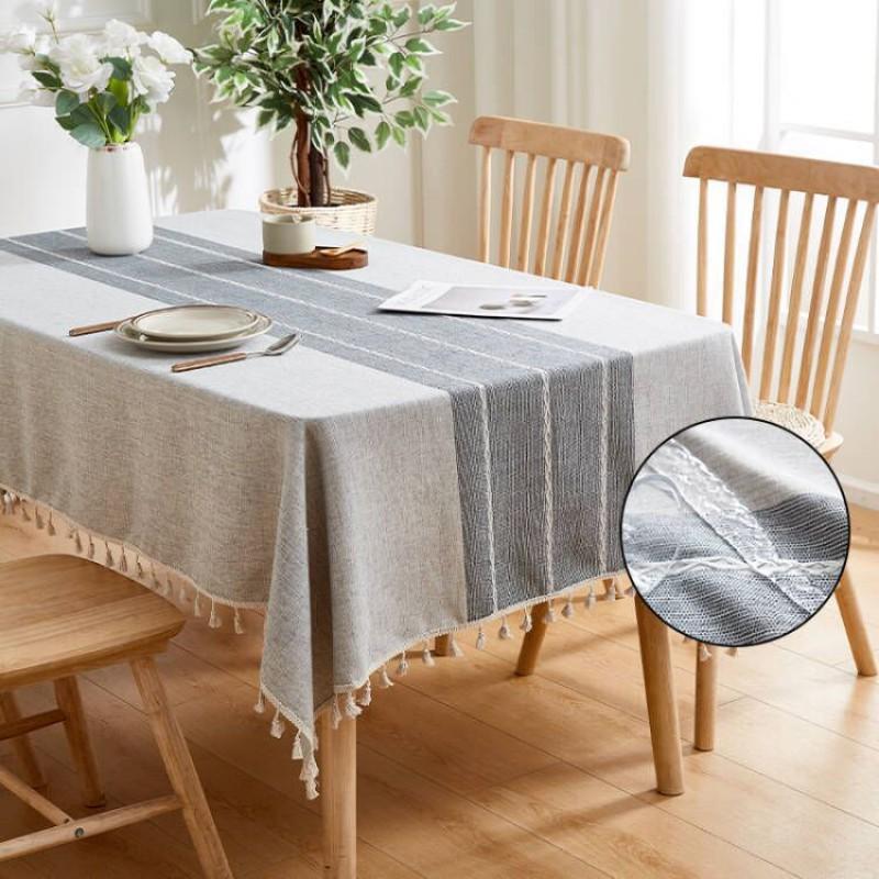 Waterproof Oil-Resistant Washable Tablecloth Cotton Linen Blend Nordic Style Dining Table Cover Kitchen Coffee