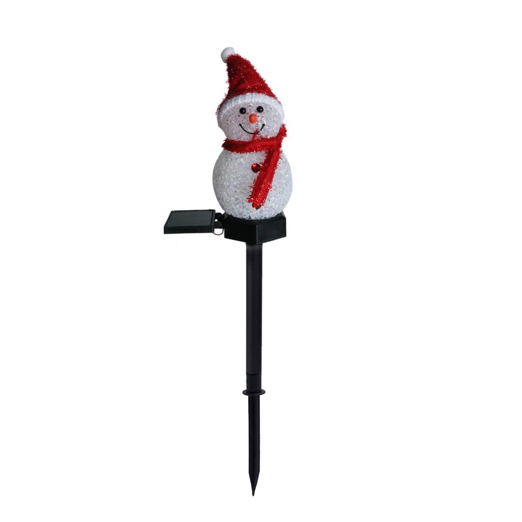 Christmas Solar Snowman Light Outdoor Waterproof Snowman Christmas Stake Solar Light Garden
