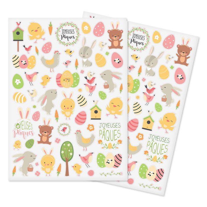 MégaCréa DIY - Gommettes Joyeuses Pâques 124 pièces