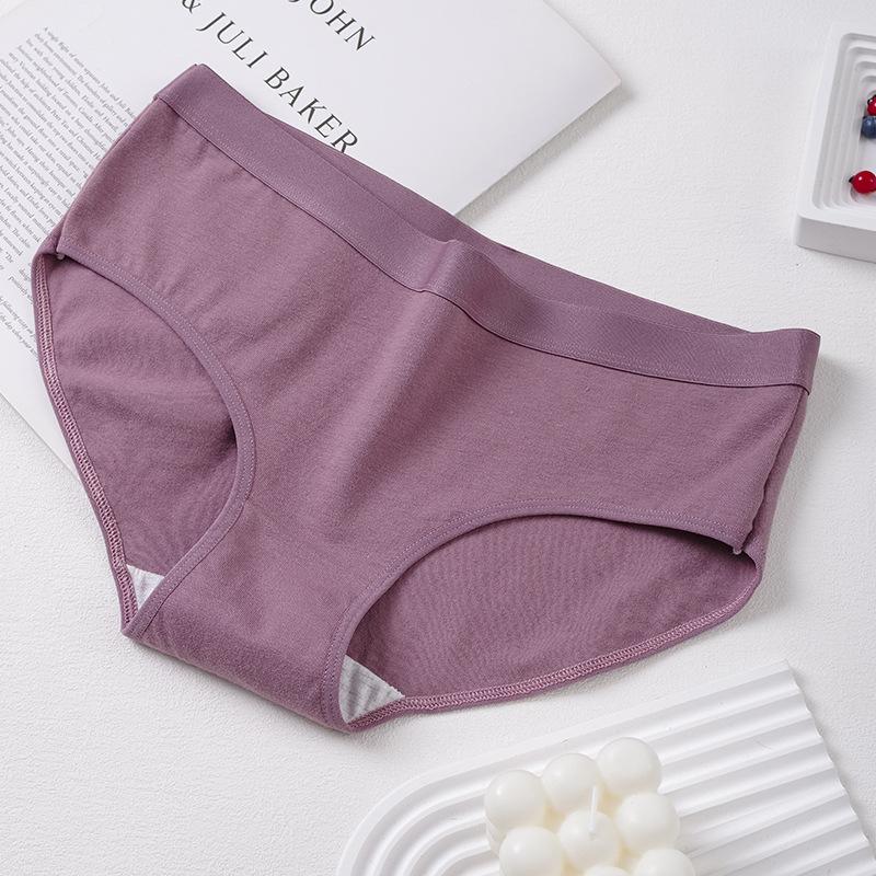 Женское нижнее белье из чистого хлопка, трусы со средней посадкой, дышащие, облегающие бедра, треугольные трусики