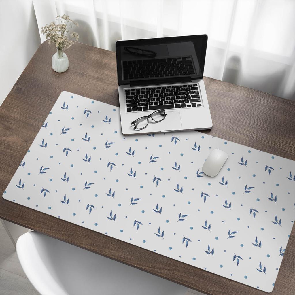 Mata Dekoracyjna Na Stół Z Nadrukiem Premium Liście I Kropki 120X60 Cm