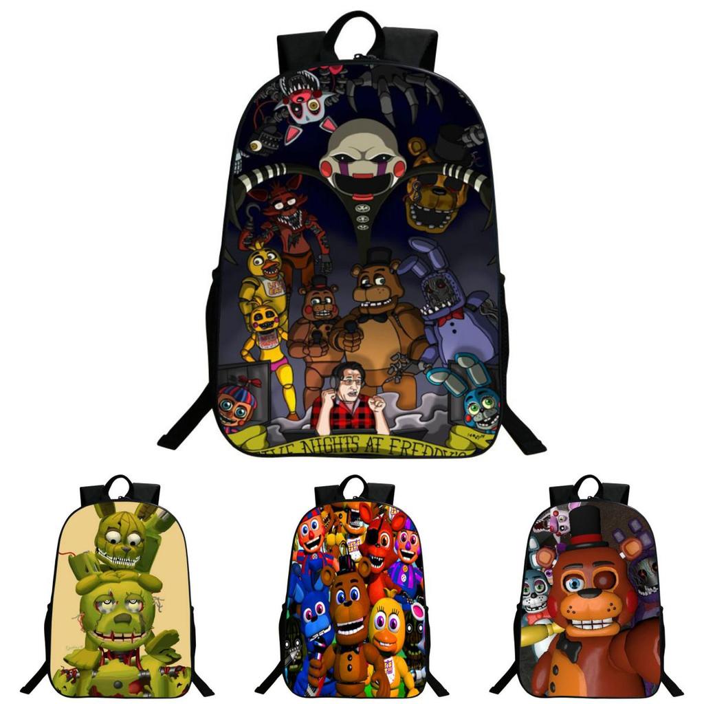 Durable Five Nights At Freddy's School Backpack Featuring Freddy Chica Foxy Bonnie