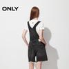 ONLY Women's Vintage Raw Hem High-Waist Denim Overall Shorts