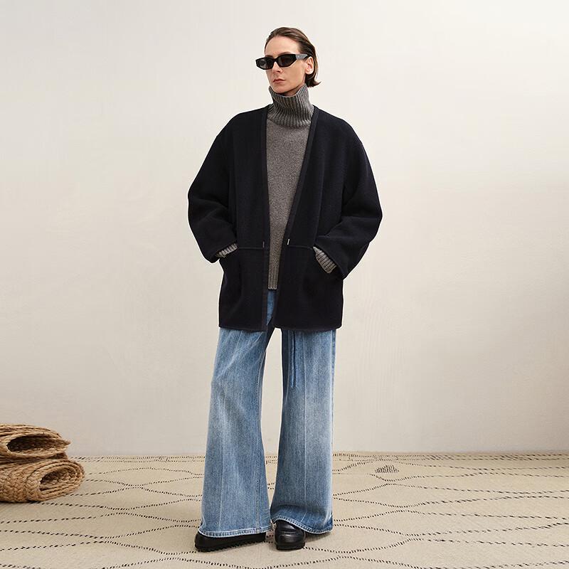 БРЮКИ ДЕНИМОВЫЕ С ШИРОКИМИ ШТАНИНАМИ СВОБОДНОГО ПОКРОЯ LESS 2025 ЗИМА