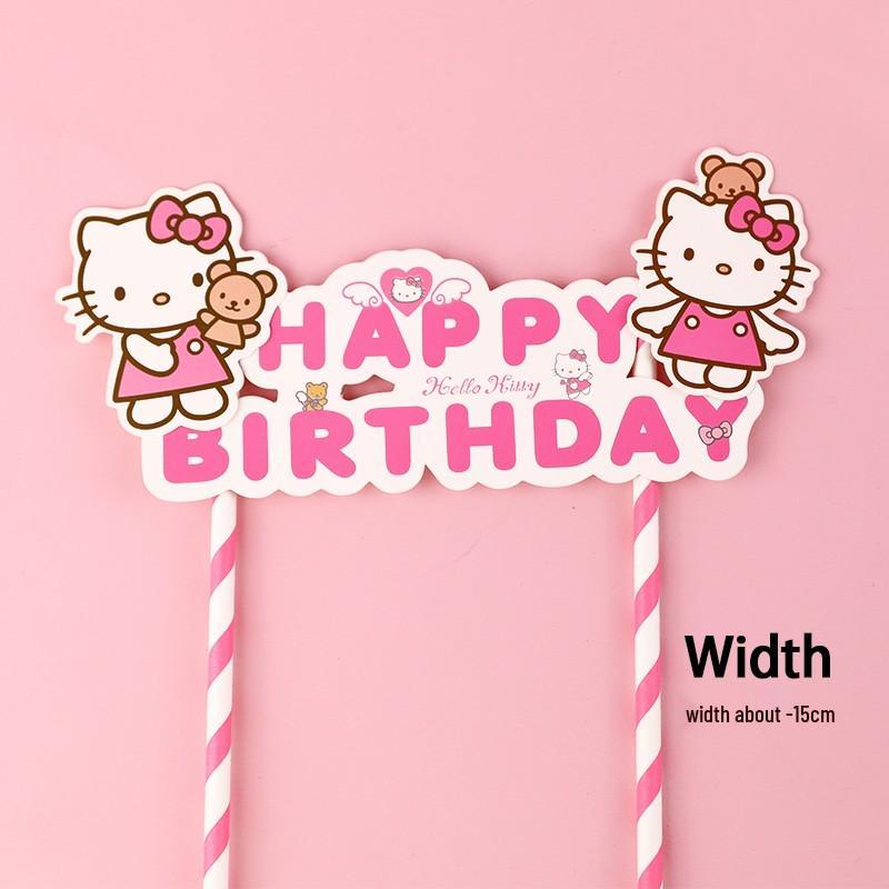 Pink Themed Cake Decor: Heart & Cloud Balloons with Insert Cards for Birthday Parties