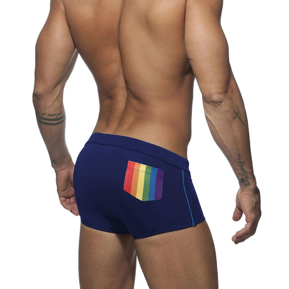 Men Swim Briefs Trunks Tight Fit Sexy Pride Day Pocket Swimwear Beach Wear Tanning Surfing GYM