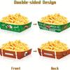 12 шт., 2 узора, Поднос для закусок для футбольной вечеринки, Картонный поднос для попкорна, Поднос для еды для начос, Украшения для футбольной вечеринки по случаю дня рождения, Обязательно для просмотра игры