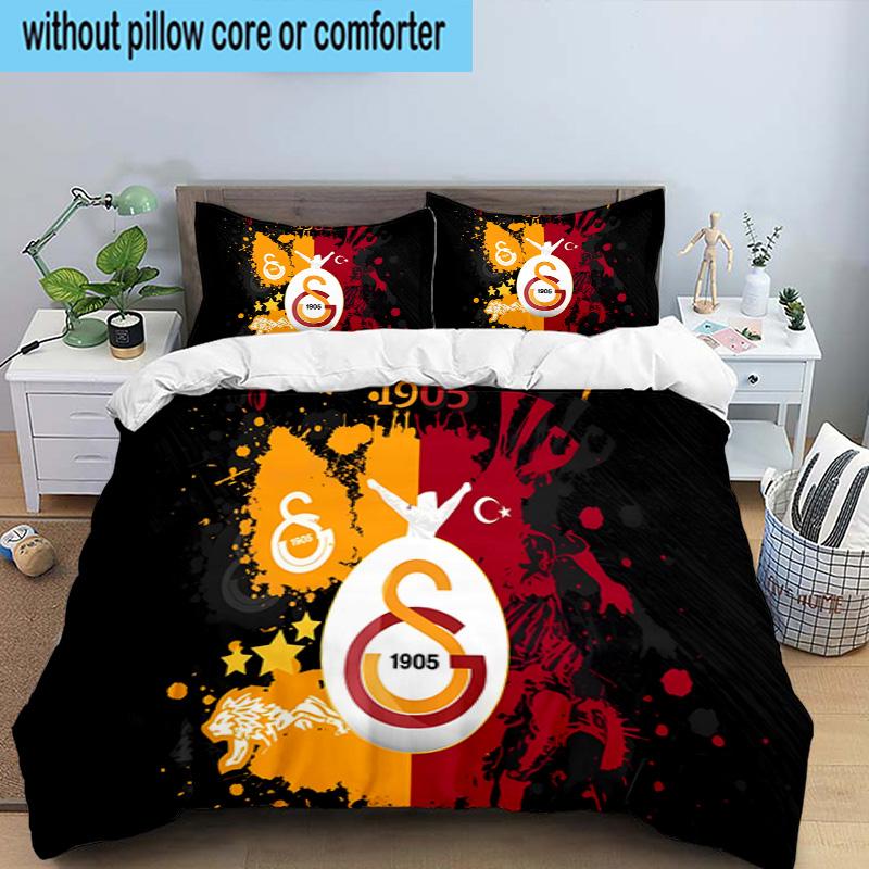 Galatasaray Football Club 3PCS Bedding set,Ideal for1pc Duvet Cover And 2pcs Pillowcases Perfect for Christmas gift,Ideal for Bedroom, Dormitory