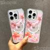Flower Hibiscus Floral Case For Samsung Galaxy S25 Ultra S24 FE S23 S22 S21 S20 Plus A55 Magsafe Magnetic Wireless Charge Cover