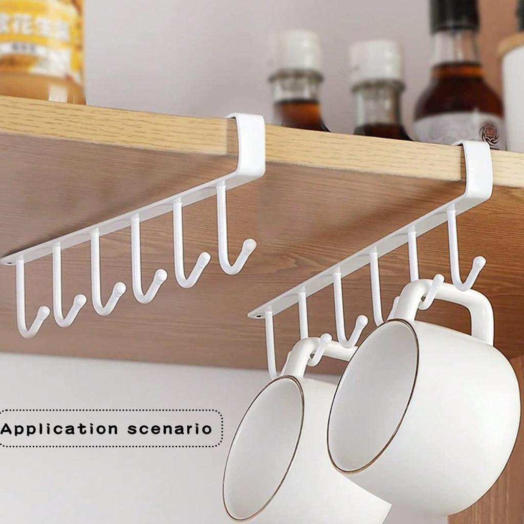1 шт. Алюминиевая настенная подставка для кружек без винтов, органайзер для кухонного шкафа для кофейных чашек, чайных чашек, нижнего белья, галстуков, вешалка для шарфов, прочная железная подвесная полка