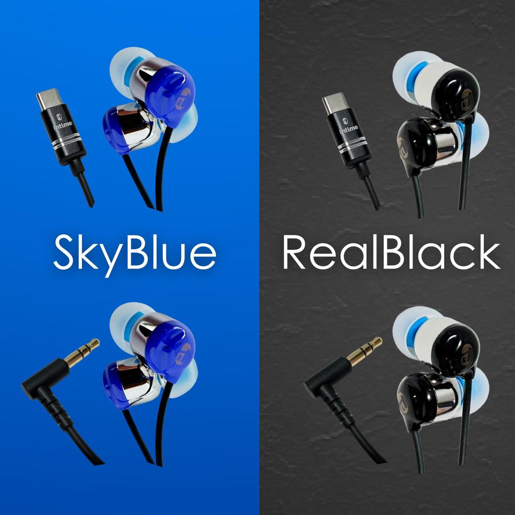 INTIME Проводные наушники O2aid Ao NEO с катушкой для шнура, внутриканальные, Real Black [Японский бренд], 3,5 мм