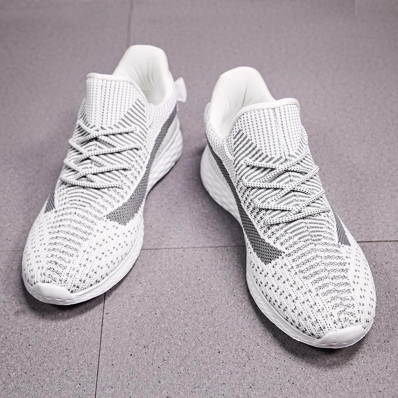 Мужская обувь большого размера 38-48, сверхлегкие кроссовки с дышащей сеткой и летающей тканью