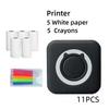 Mini Portable Thermal Printer Paper Photo Pocket Thermal Printer Printing Wireless BT Connect Printers 200dpi Photo Lable