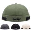 Винтажная шапка без полей Дышащая шапка-бини с акулой Хлопковая ретро мужская регулируемая кепка докера Литературная матросская кепка Женская хип-хоп шапка