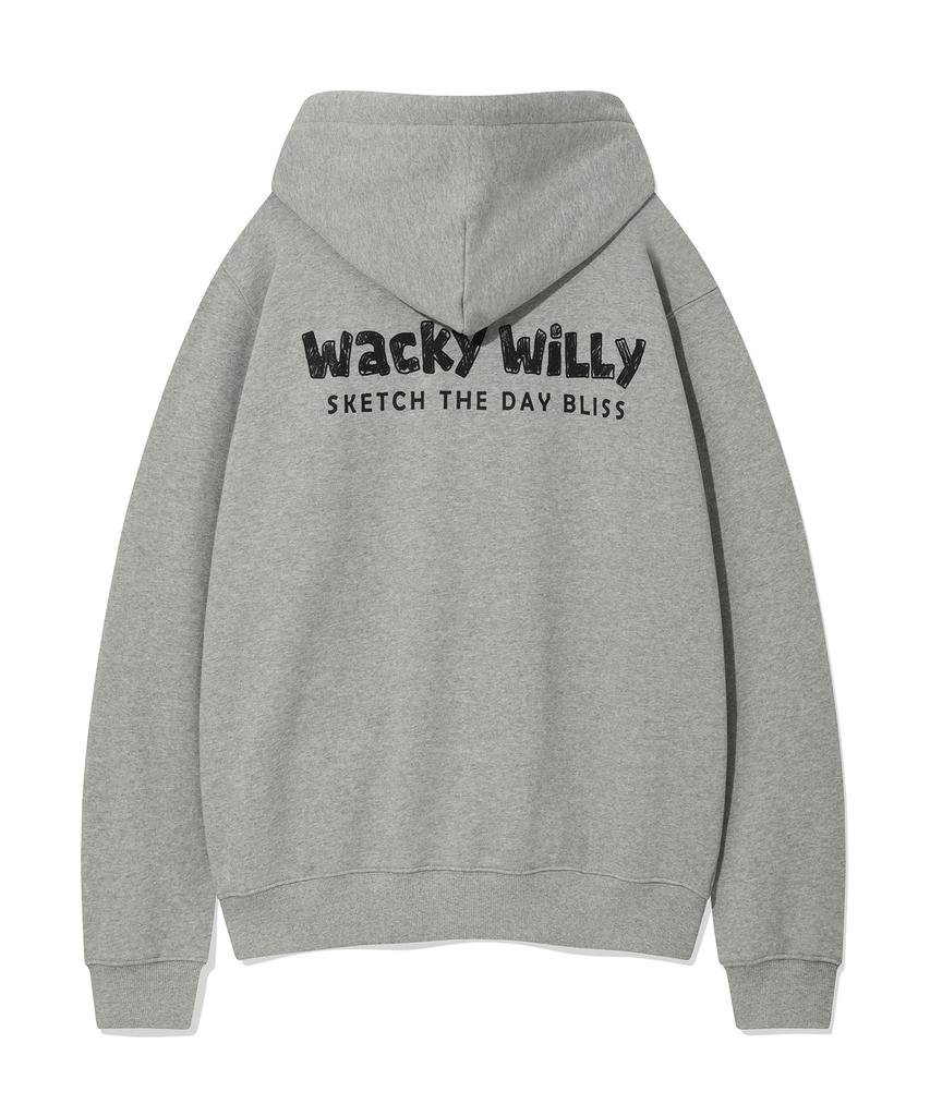Толстовка на молнии с графическим принтом Wacky Willy (3 цвета)