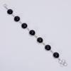 Excellent Top Grade Qualite 100% Natural Black Onyx Round Shape Ethnic Style Handmade Jewelry 925 Steling Silver Bracelet 6-8" WSJ-5198