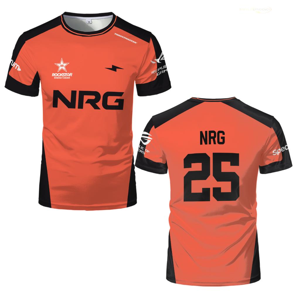 Игровая футболка NRG Esports Valorant Champions Paris Тренировочная форма Мужская и женская Фанская с возможностью кастомизации Футболки с коротким рукавом