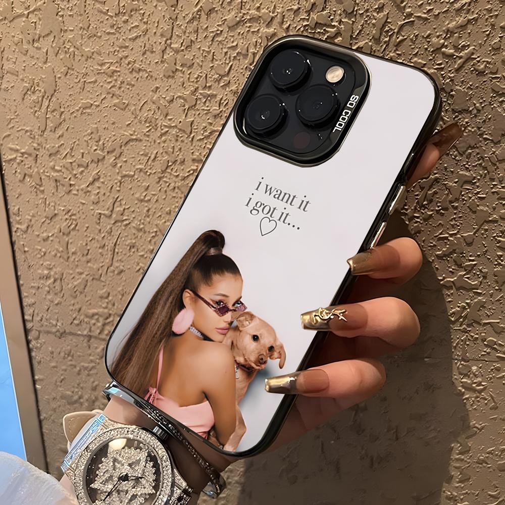A-Ariana G-Grande Yes And Phone Case For 17 Pro Max IPhone 16 Pro Max 15 14 Plus 12 13 X XS Max 11 Colorful Silver Cover