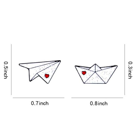 Унисекс эмалевая брошь-булавка в виде оригами самолета и лодки для курток и сумок