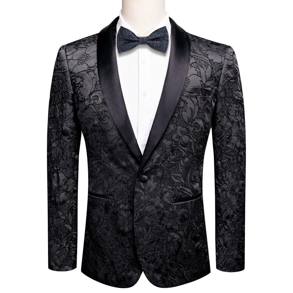 Men's Floral Dress Suit Luxury Embroidered Wedding Blazer Dinner Tuxedo Jacket