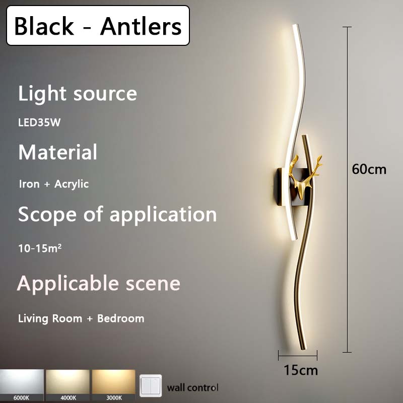 Креативная длинная лампа, роскошный настенный светильник, гостиная, фоновая стена, простая современная лестница, спальня, прикроватные лампы и фонари
