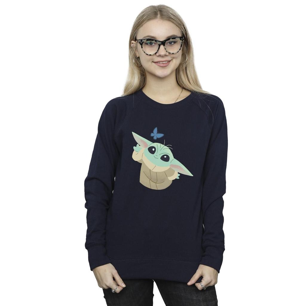 Star Wars Womens/Ladies The Mandalorian Butterfly Catching Sweatshirt
