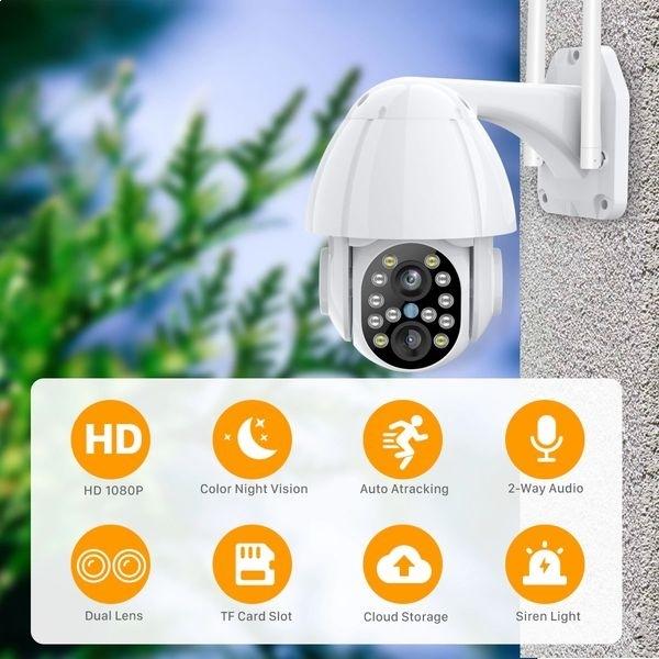 Вращающаяся 1080P Wi-Fi IP-камера безопасности ночного видения Zoom X4