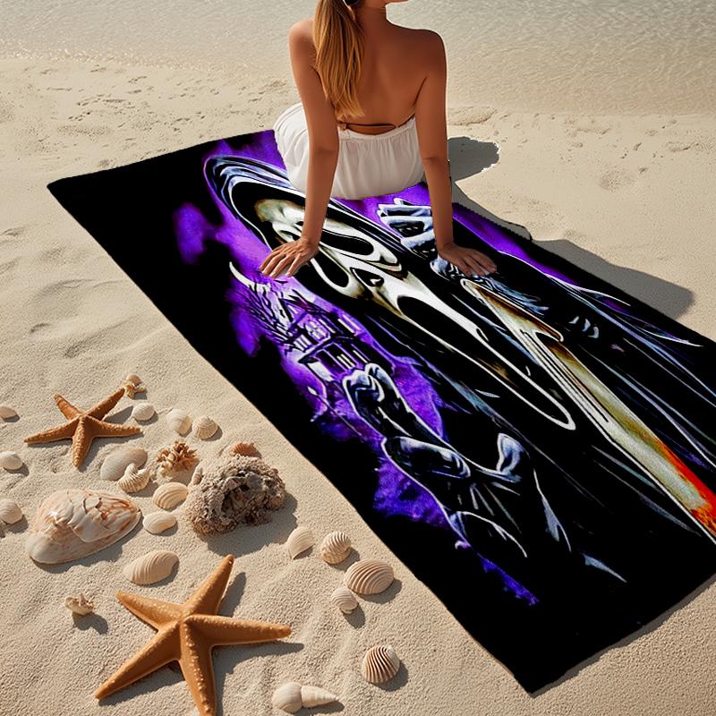 Heartbeat Ghostface Of Horror Beach Towel, Super Soft Microfiber, Gift for Her/Him, Birthday, for Pool, Beach, Travel, Home Decor Fan gifts