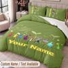 Custom Name Text 3Pcs Bedding Set Pikmin Duvet Cover And Two Pillowcases
