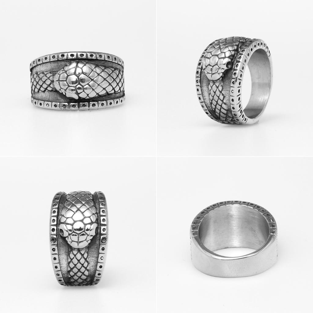 Кольца Ouroboros Snake Animal из нержавеющей стали для мужчин и женщин в стиле панк-хип-хоп, модные для мужчин, байкеров, ювелирные изделия, креативный подарок