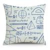 Mathematics, Physics and Chemistry Equations Pillow Cover Personalized Geometric Formula Graffiti Students' Bedside Linen Sleeping Pillow Cover