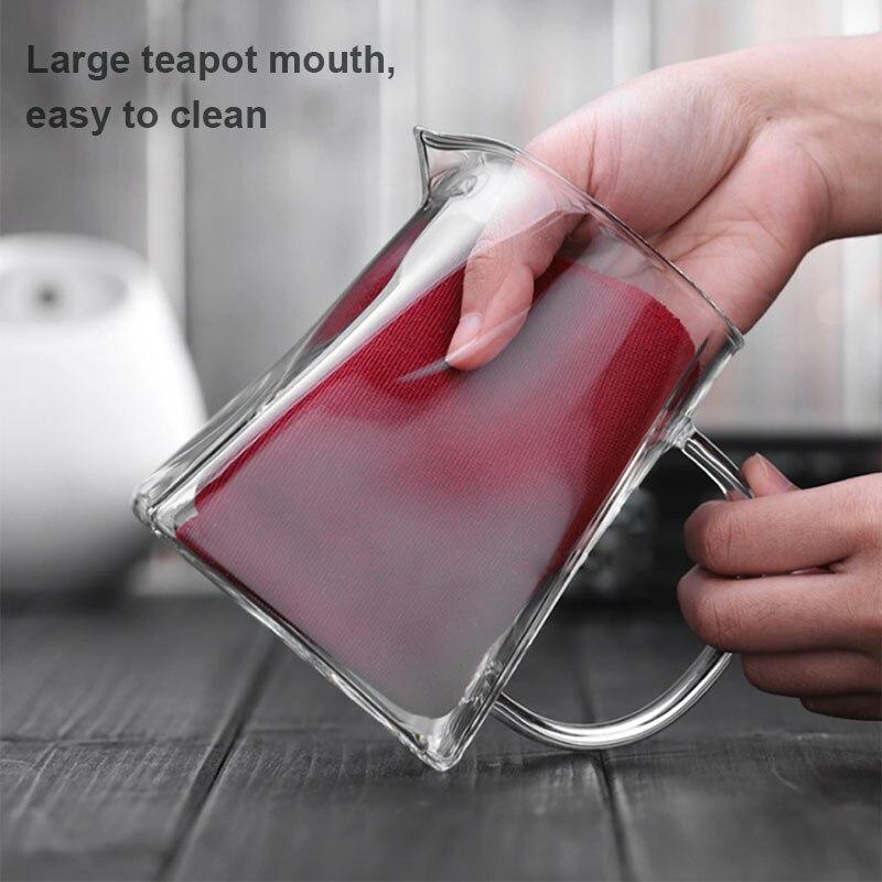 Термостойкий стеклянный чайник с фильтром для заварки чая из нержавеющей стали, цветочный чайник, набор кунг-фу, пуэр улун