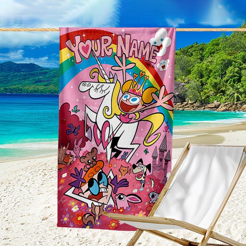 Custom Name Beach Towel Dexter Power Adventure Beach Towel, Soft Microfiber, Gift for Her/Him, Birthday, for Pool, Beach, Travel, Fan gifts