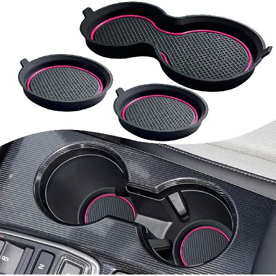 for Honda Civic Accessories 2026 2025 2024 2023 2022 Cup Holder Inserts Center Console Liner 3D Silicone Cup Holder Coaster Protector Mat Pad