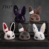 Игрушка-антистресс, плюшевая кукла с металлической петлей для подвешивания, кролик в темном стиле, подвеска-идентификатор для сумки, игрушка, кукла с забавным выражением лица, коллекционная