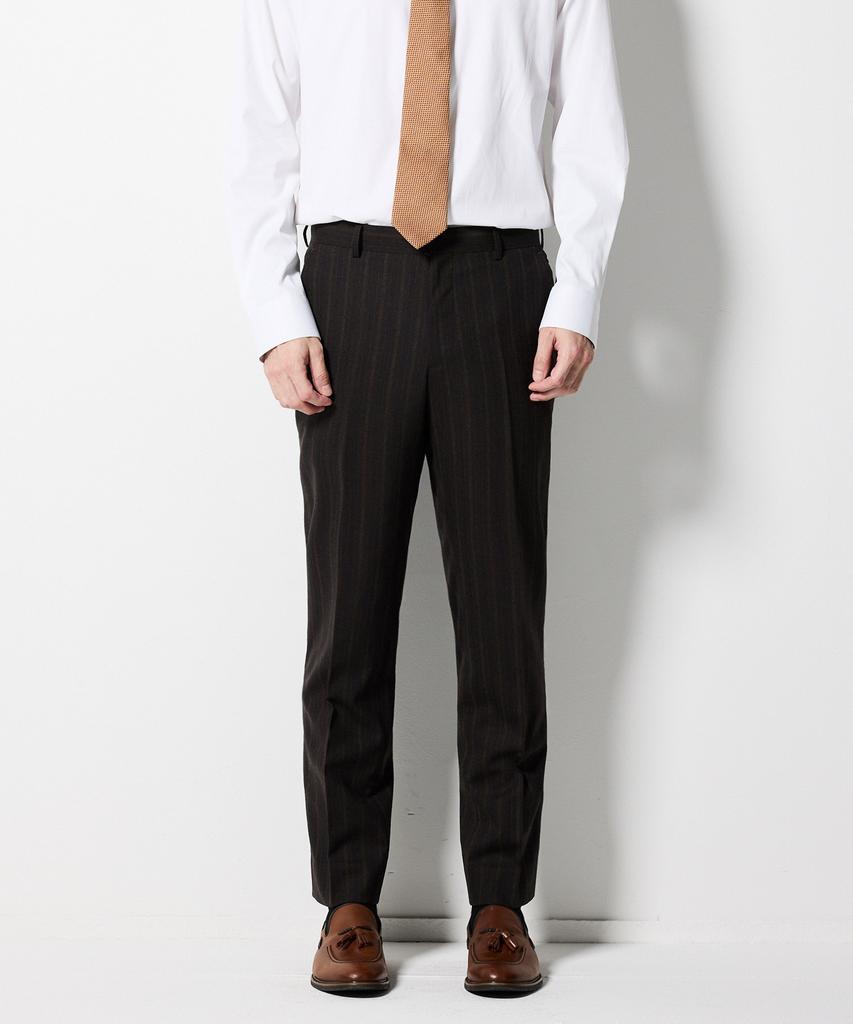 STCO Italy Marlane 98% Wool Double-Breasted Suit Setup Brown Stripe (Classic Fit)_Ssjvd94Set (A Type)