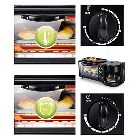 1 комплект, электрическая машина для завтрака, 3-в-1, сейф, 220 В, тостер с двойной нагревательной трубкой, товары для дома