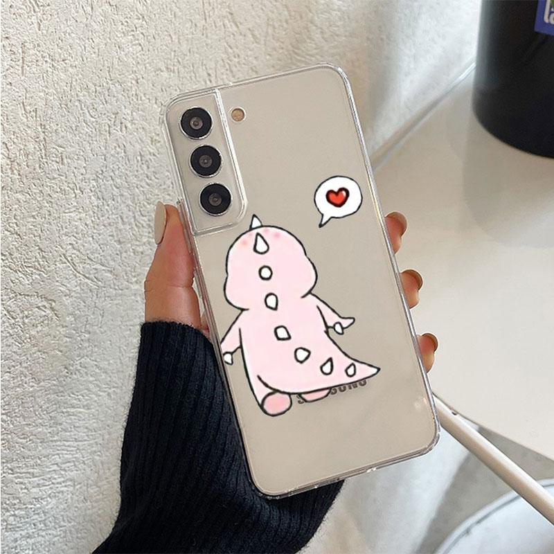 Маленький динозавр милый прозрачный чехол для Samsung Galaxy S22 S20 FE S21 S10 S9 Plus Note 20 Ultra 10 Lite мягкий чехол для телефона