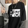 My Hero Academia Bakugo Katsuki T-shirt Summer Harajuku Japan Anime Streetwear Cartoon Summer Long Sleeve Fake Two Piece Tees