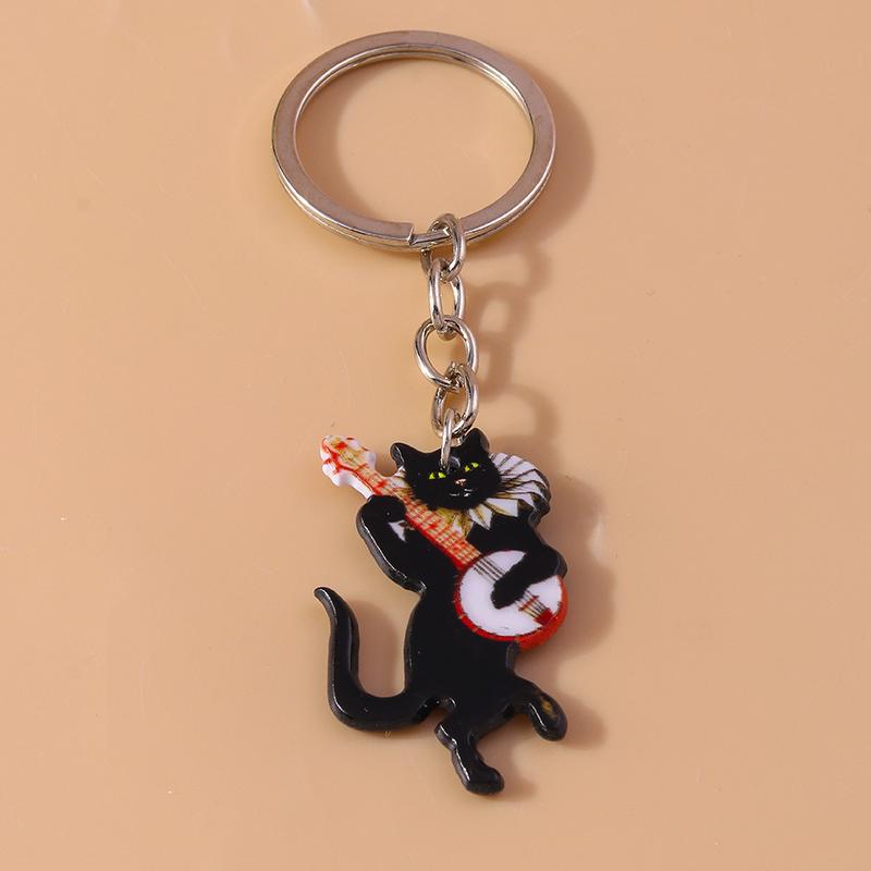 Creative Funny Cat Keychain Cartoon Animal Key Ring Pendant for Car Key Holder Women Girl Handbag Decor Charms DIY Jewelry Gifts