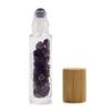2x Essential Oil Roller Bottle - Amethyst Wooden Cap