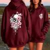 Autumn Womens Hoodies Gothic Skull Flower Printing Men Women Fashion Pullover Long Sleeves Loose Casual Vintage Sweatshirts
