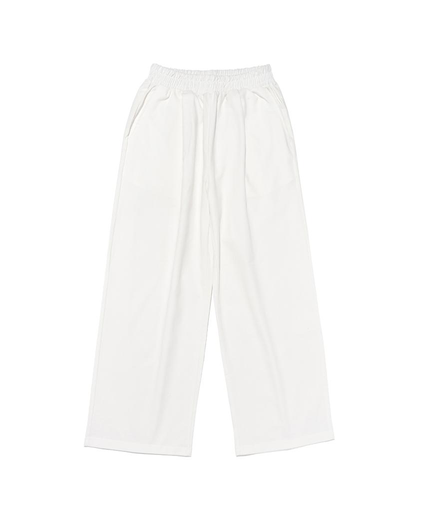 ANALOG MOOD Cotton Pintuck Wide Pants (White)