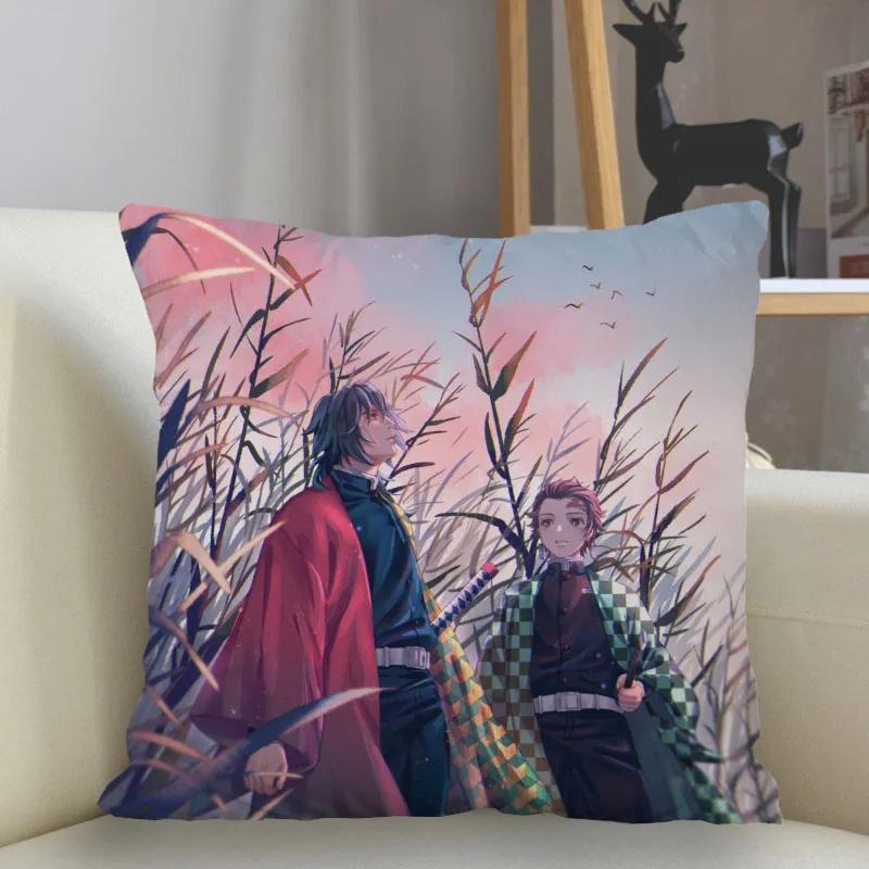 45x45 см полиэстер Demon Slayer наволочка диванная декоративная подушка чехол для домашнего декора