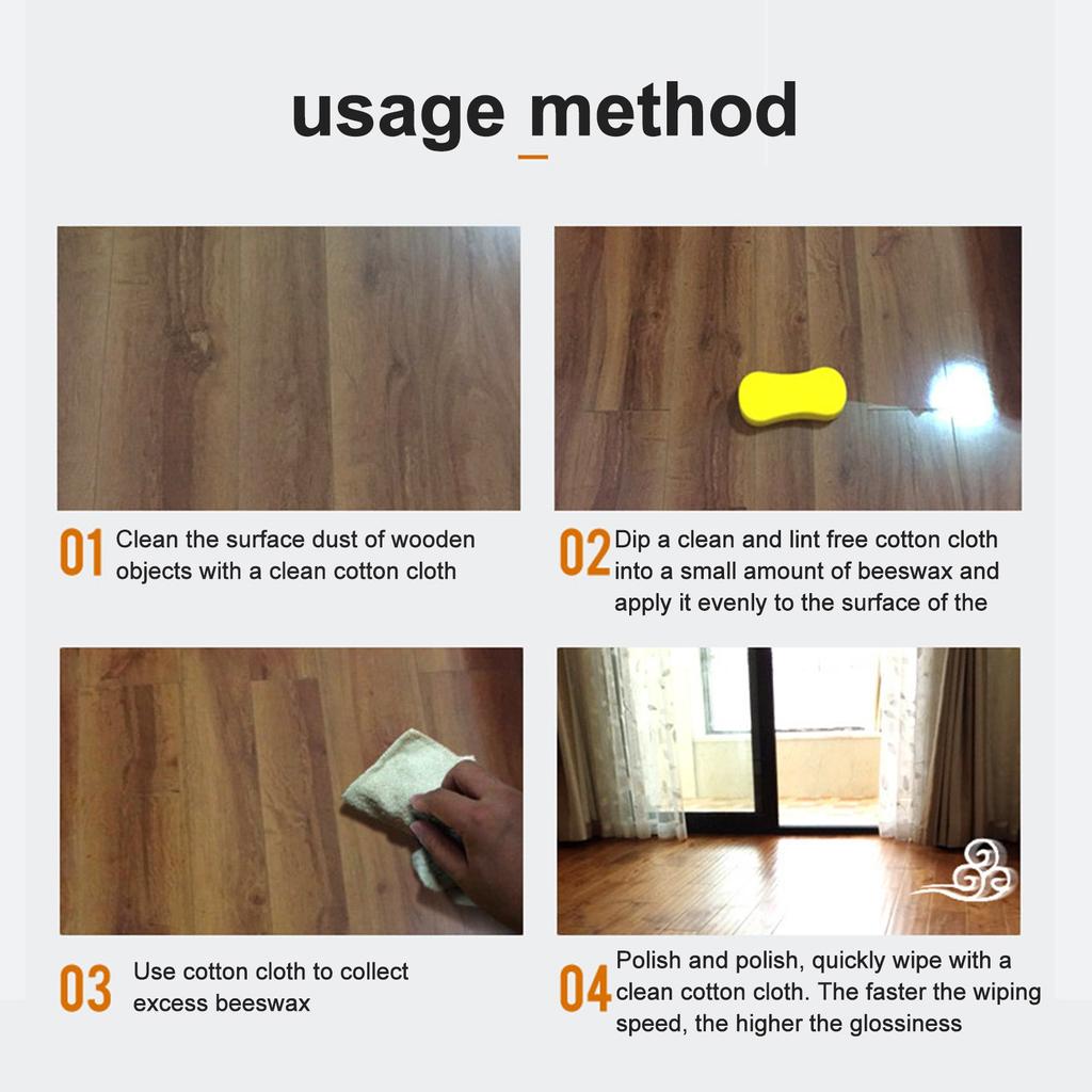 Natural Wood Floor Wax Furniture Care Wax Polishing Floor Beeswax 200g